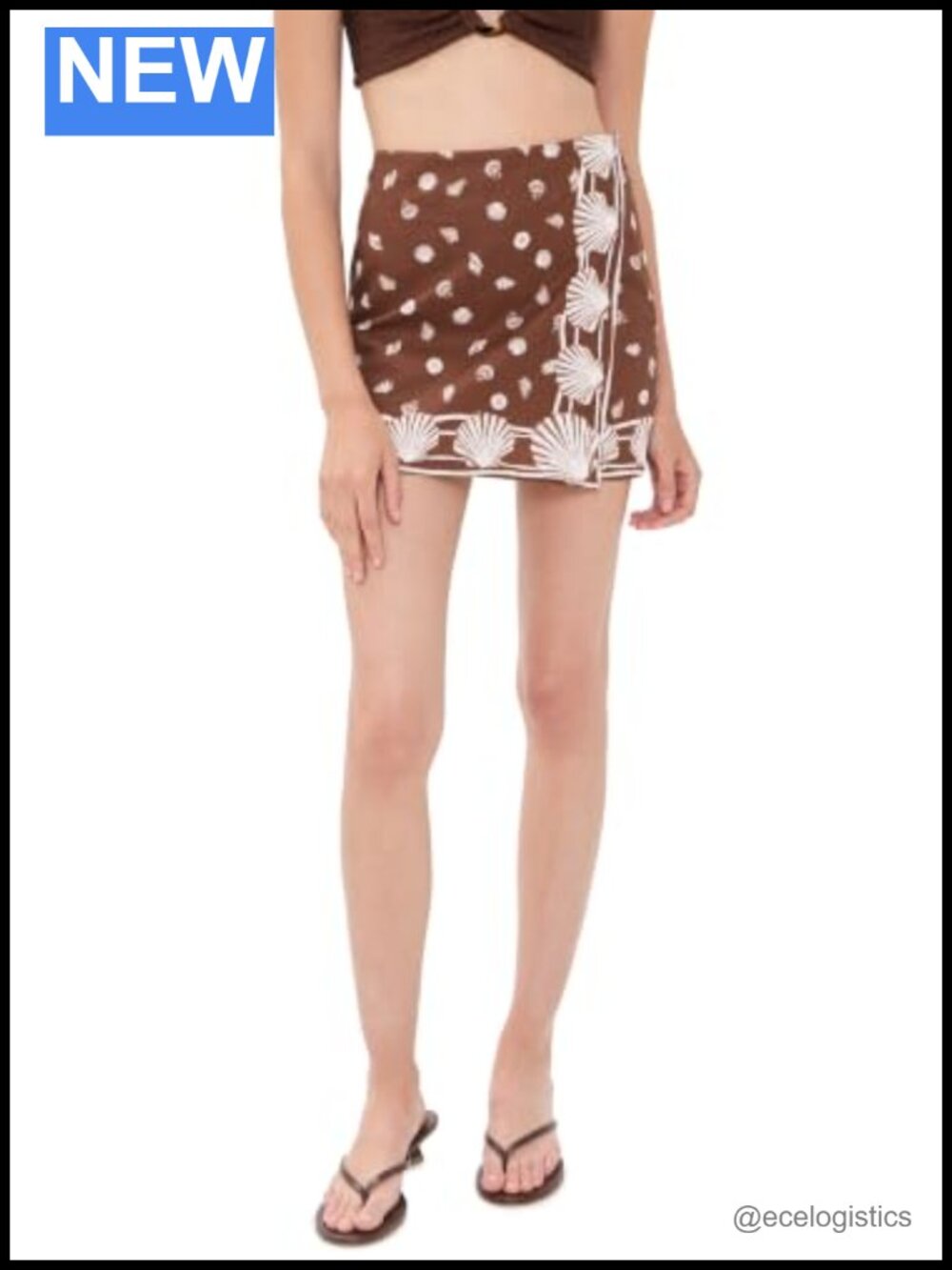 Women's Casey Linen Blend Miniskirt with Built-in Shorts Shell Print
